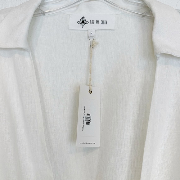 Just Bee Queen Chiara Linen Wrap Top in Vanilla Cream New With Tags Large - Picture 8 of 12